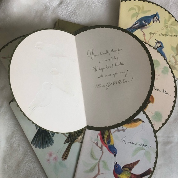 Vintage Olympicard Bird-Themed Scalloped Greeting Cards Set of 6 with Envelopes - Picture 5 of 9